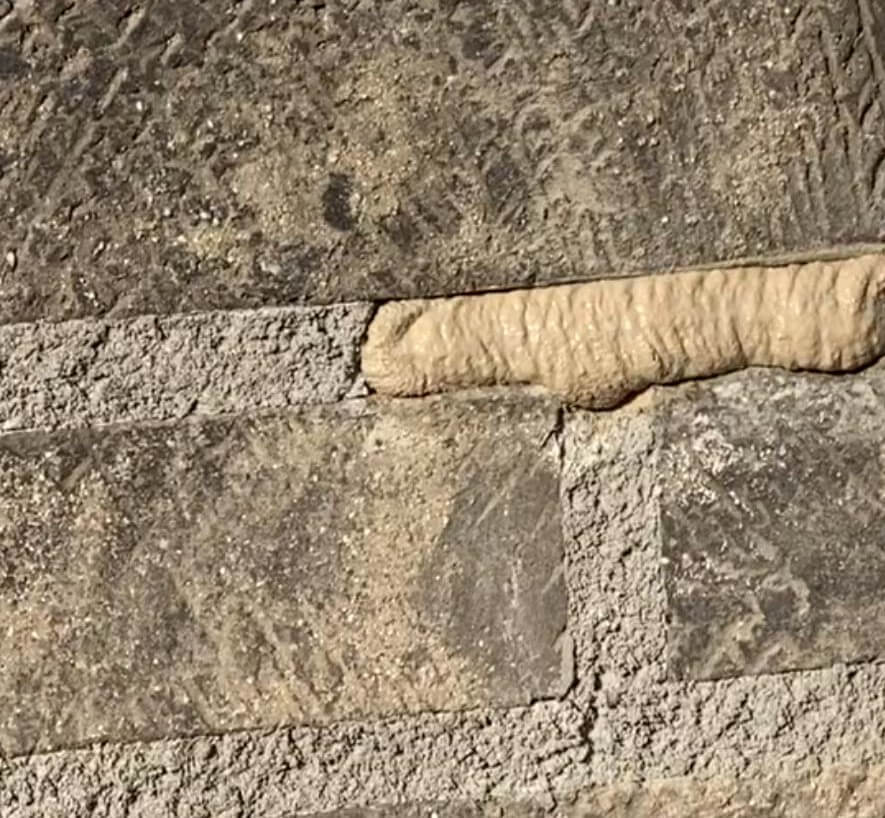 挿入後のブリック目地